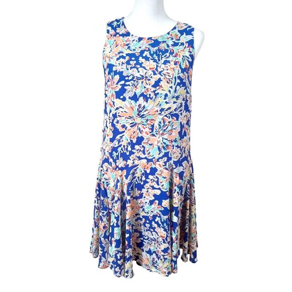 Skies Are Blue Womens Blue/Multicolored Floral Dress Size Extra Small - Picture 1 of 8